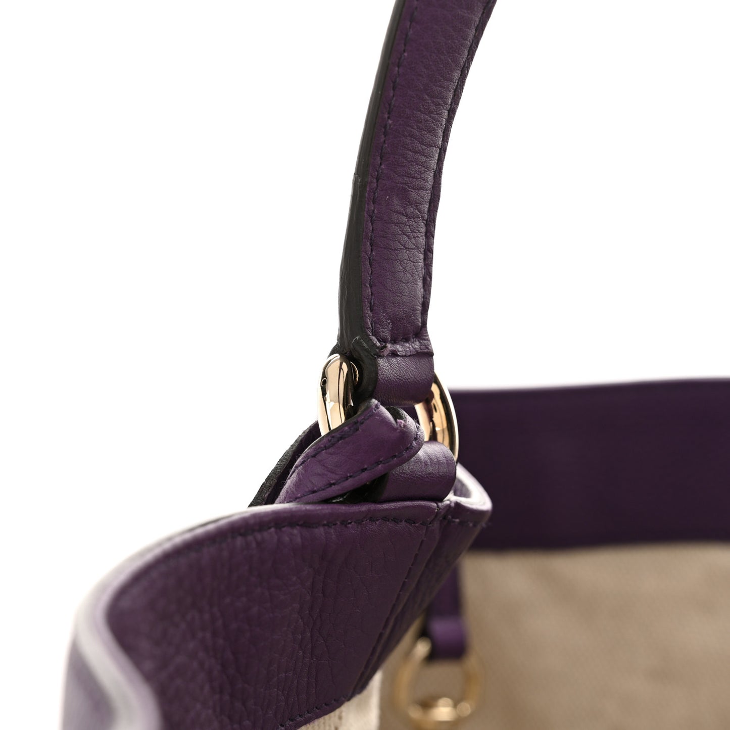 Pebbled Calfskin Large Soho Shoulder Bag Shine Purple