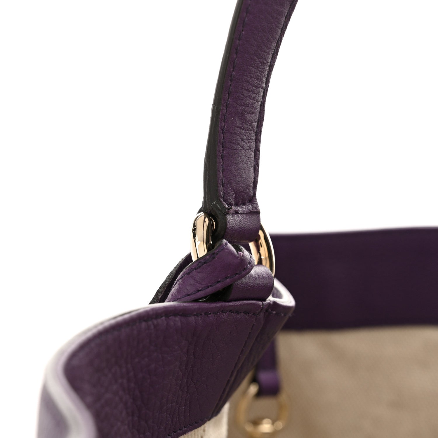 Gucci Pebbled Calfskin Large Soho Shoulder Bag Shine Purple 12 of 12