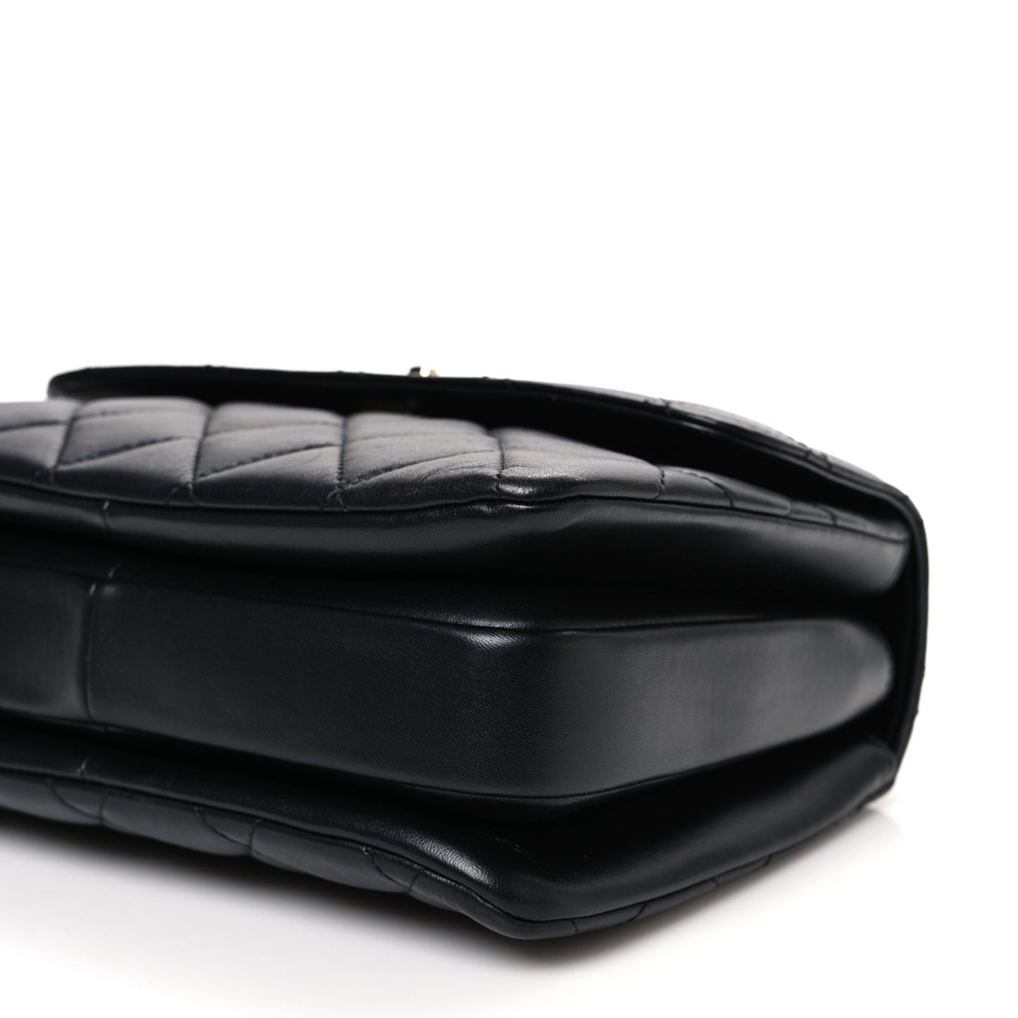 Lambskin Quilted Small Trendy CC Dual Handle Flap Bag Black