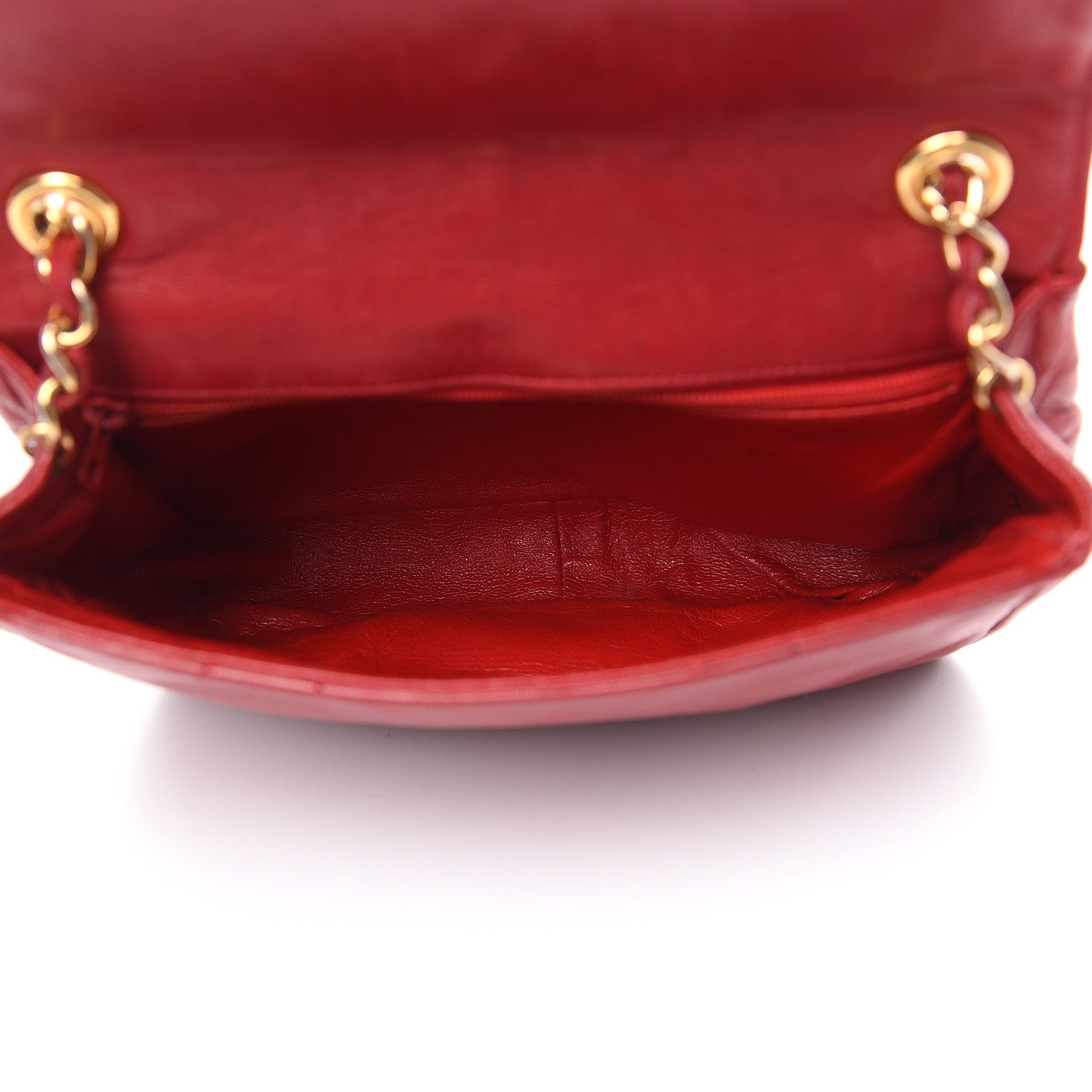Chanel Lambskin Quilted CC Shoulder Bag Red 5 of 17