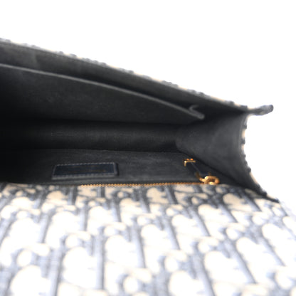 Christian Dior Oblique 30 Montaigne Flap Bag Blue 5 of 10