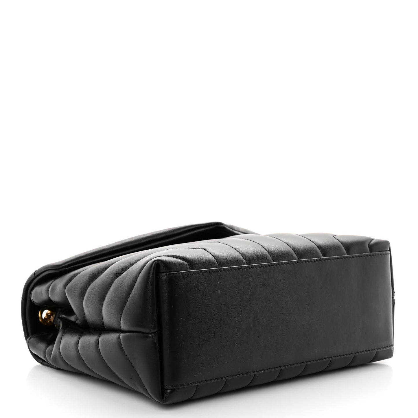 Calfskin Y Quilted Monogram Small Loulou Chain Satchel Black