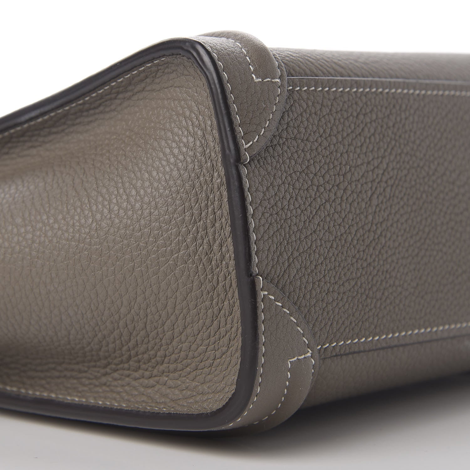 Celine Drummed Calfskin Nano Luggage Souris 6 of 10