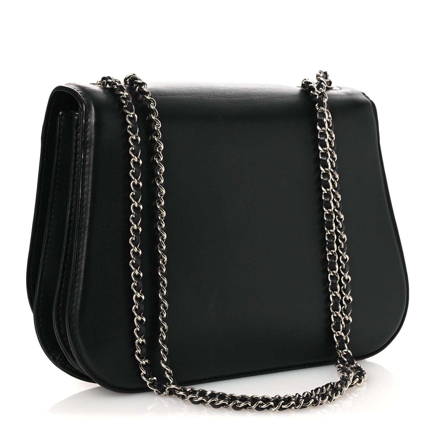 Calfskin Braided Small Chic Flap Black