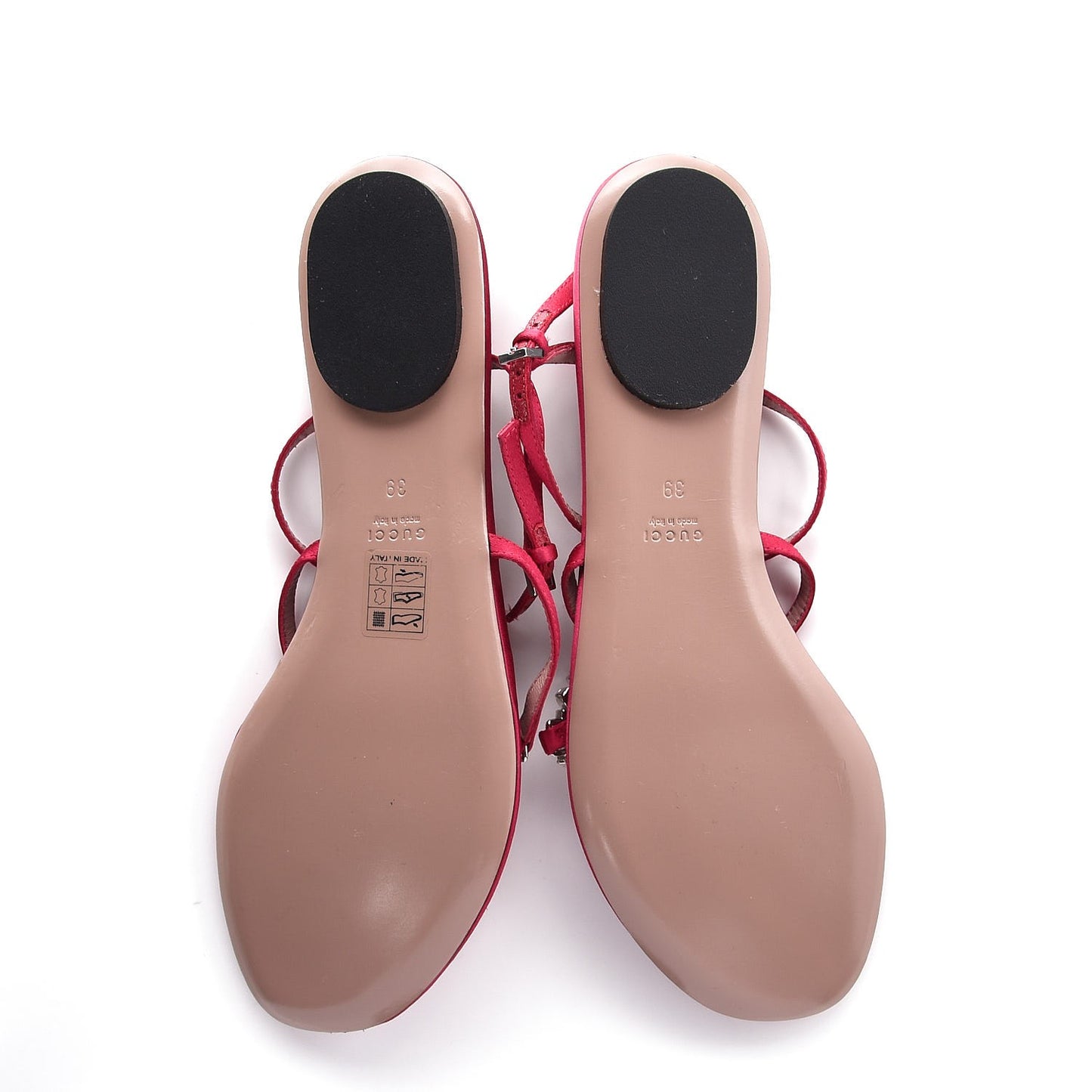 Satin Crystal GG Thong Sandals 39 Petunia