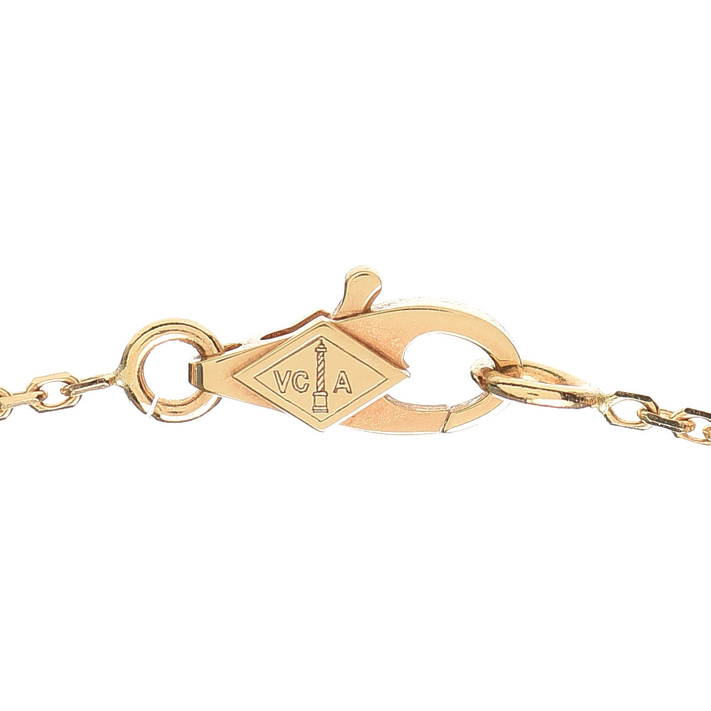 18K Yellow Gold Mother of Pearl Sweet Alhambra Pendant Necklace