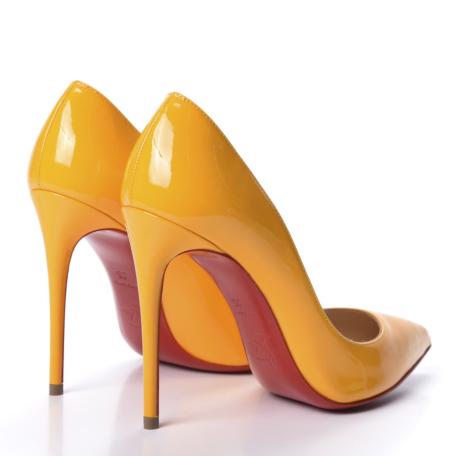 Christian Louboutin Patent Pigalle Follies 100 Pumps 35 Full Moon 4 of 9