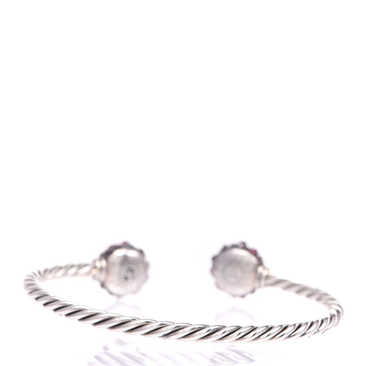 David Yurman Sterling Silver Garnet Berries Cable Bracelet 3 of 5
