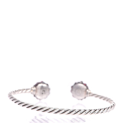 David Yurman Sterling Silver Garnet Berries Cable Bracelet 3 of 5