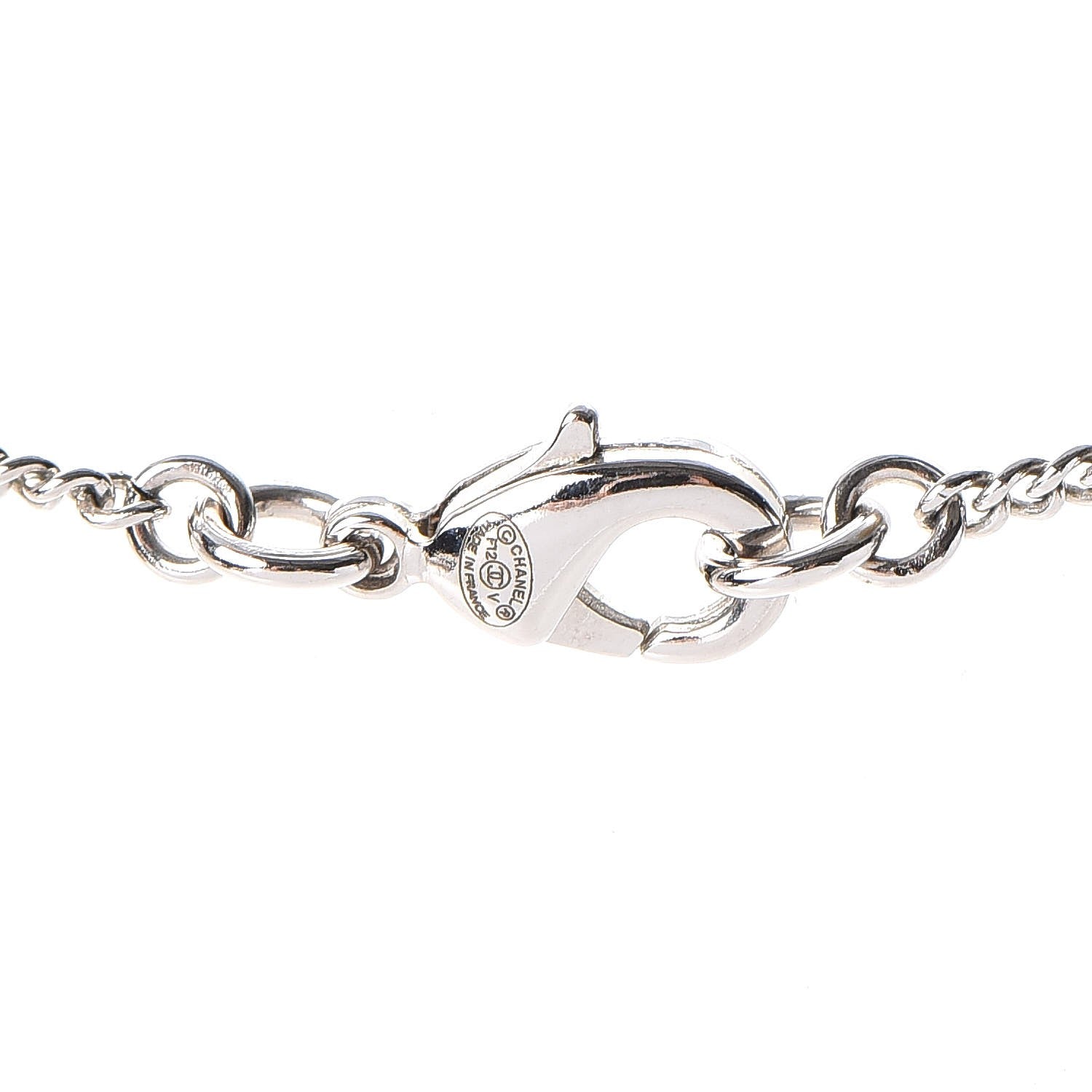 Chanel Crystal Timeless CC Necklace Silver 5 of 7