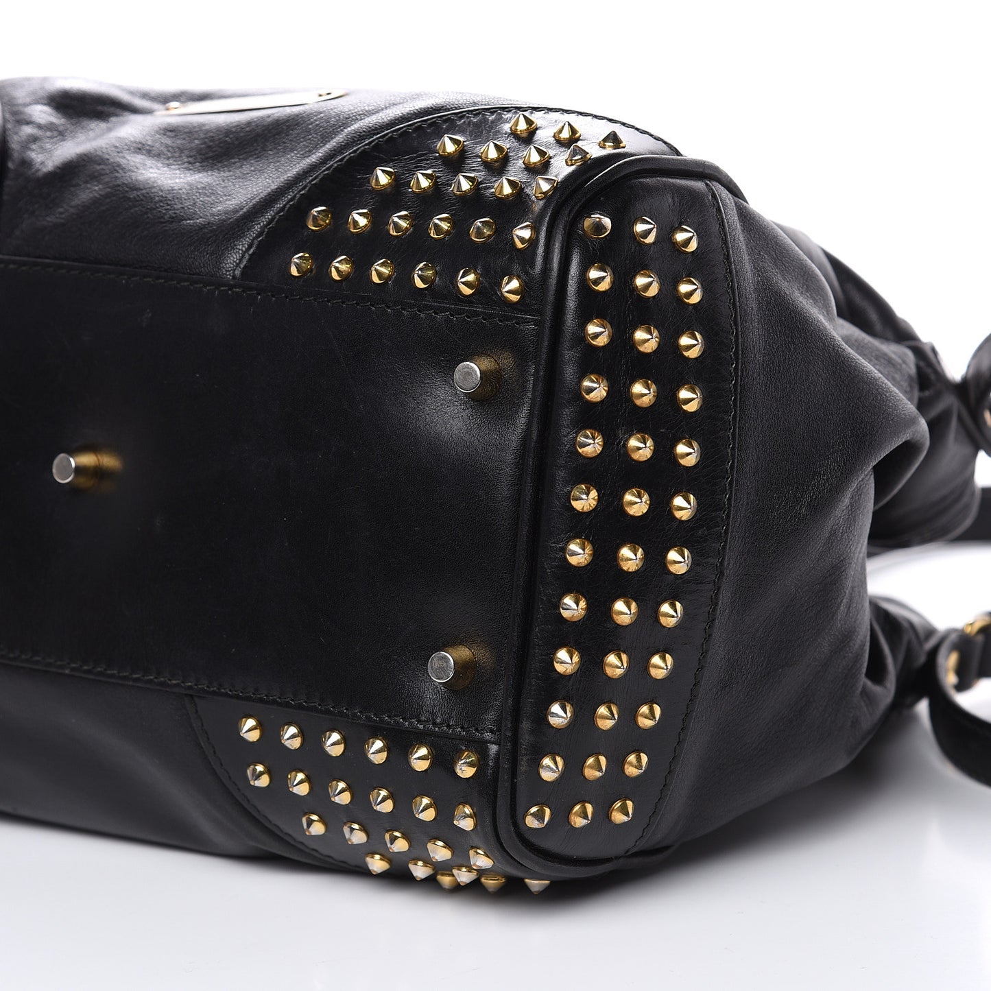 Lambskin Bridle Studs Small Canterbury Tote Black