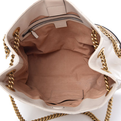 Gucci Calfskin Matelasse Medium GG Marmont Shoulder Tote Bag White 5 of 10