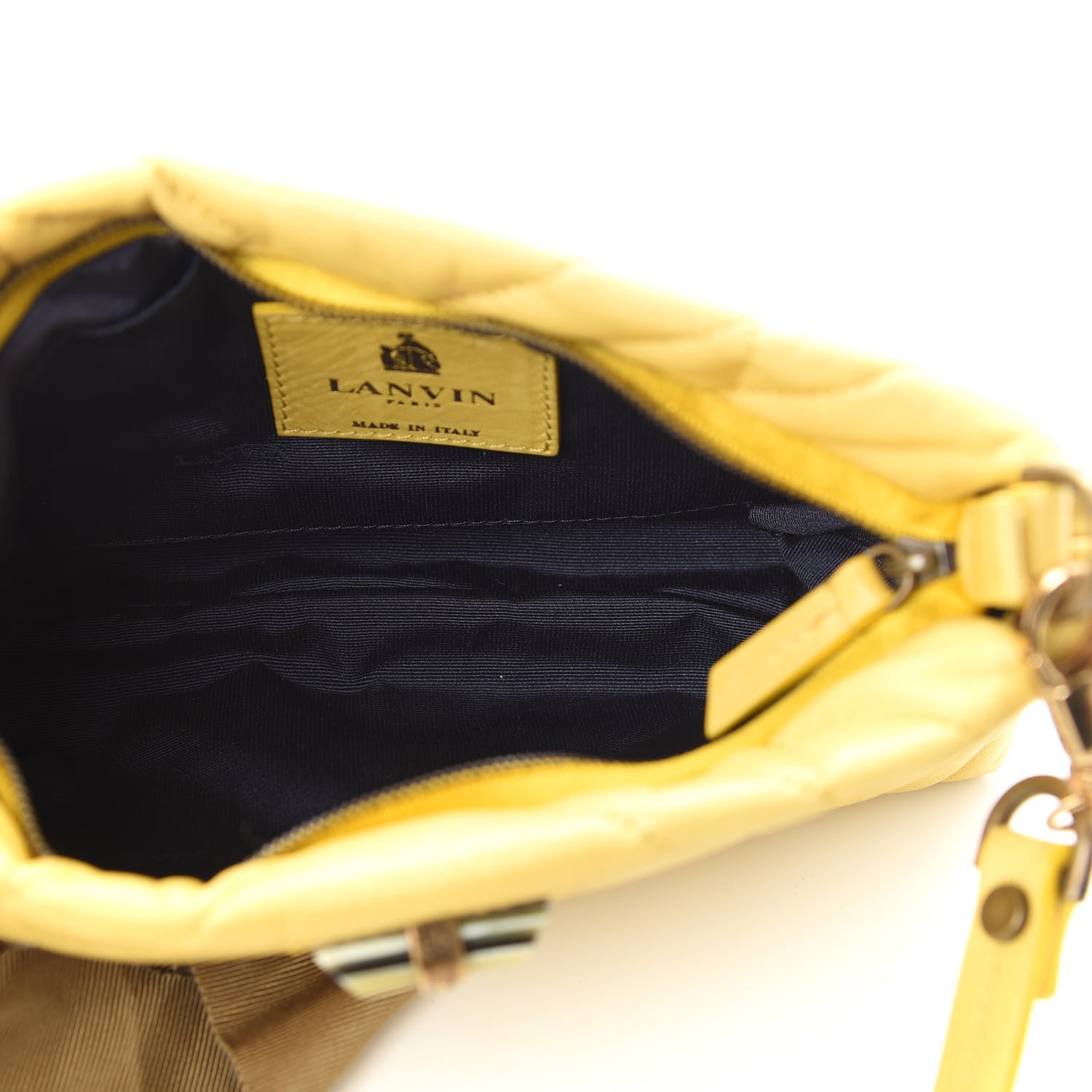 Lanvin Lambskin Quilted Small Happy Shoulder Bag Yellow 5 of 9