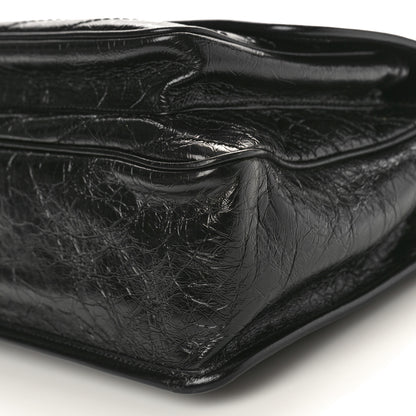 Saint Laurent Crinkled Calfskin Matelasse Monogram Large Niki Chain Satchel Black 8 of 9