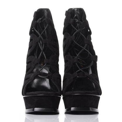 Saint Laurent Kid Scamosciato Tribute 105 Platform Sandals 36 Black 2 of 10