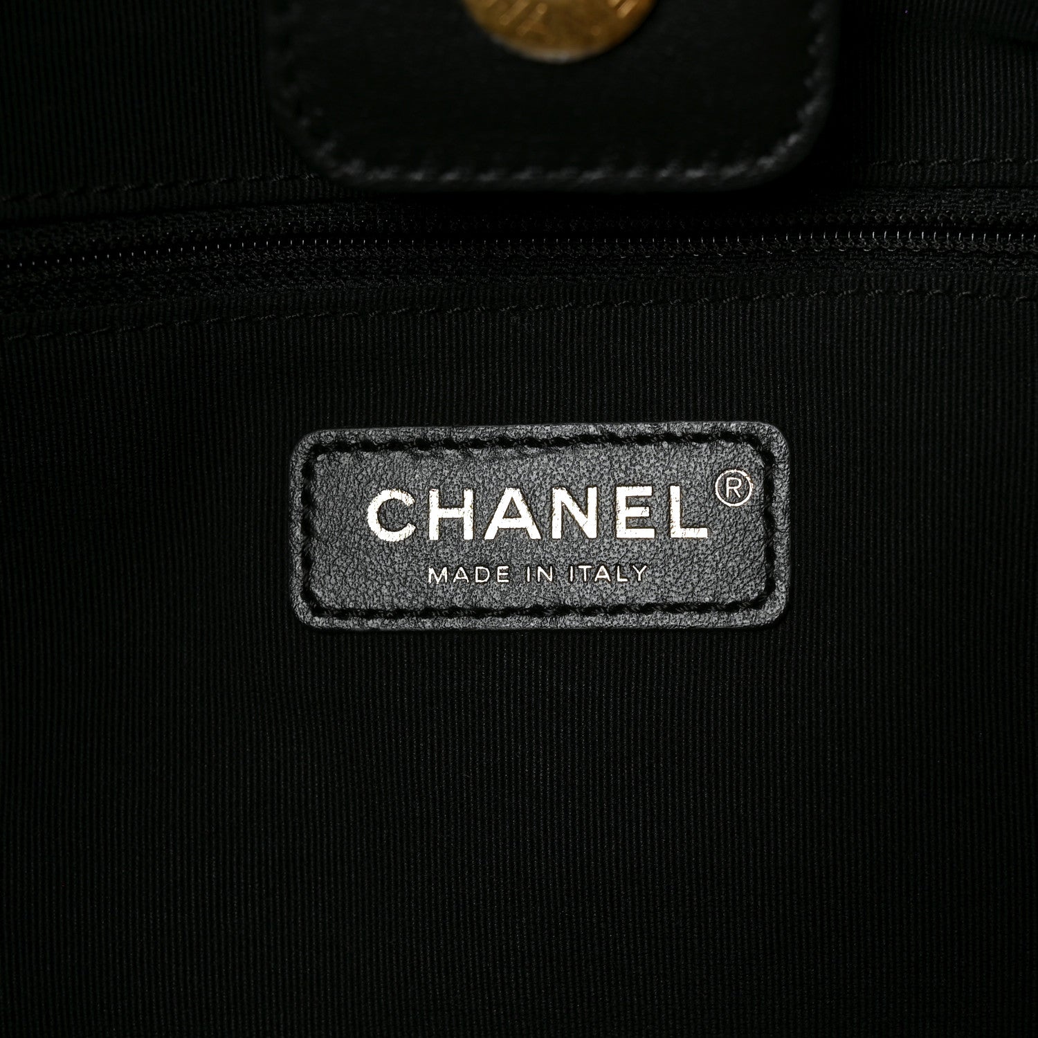 Chanel Nylon Grosgrain Quilted Lifestyle Shopping Tote Black 6 of 10