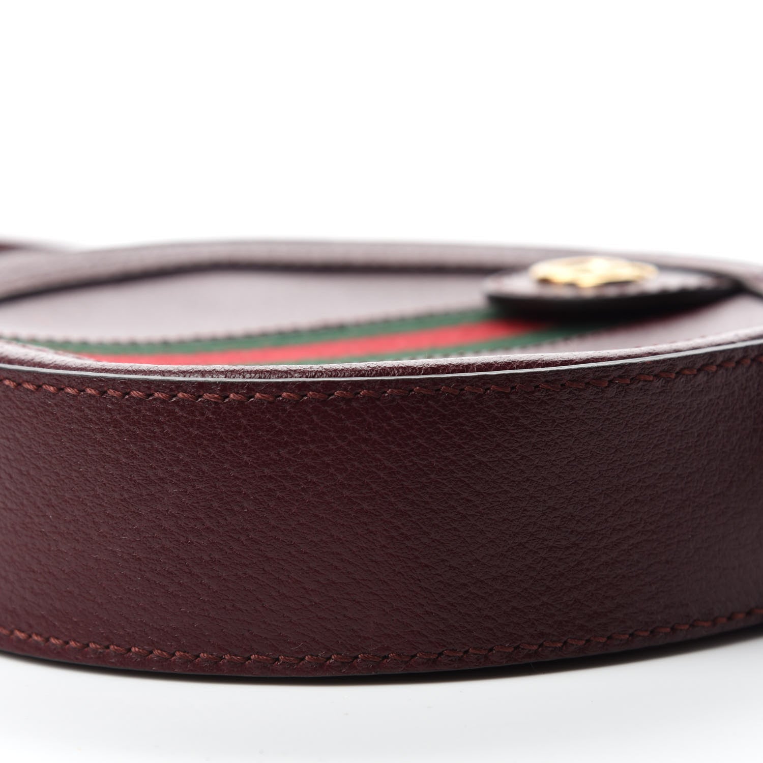 Gucci Soft Textured Calfskin Web Mini Ophidia Round Shoulder Bag Vintage Bordeaux 7 of 10