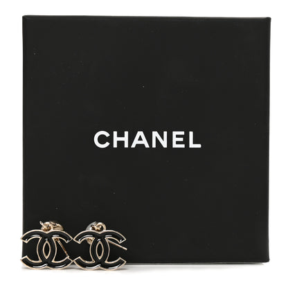 Chanel Pearl Enamel CC Drop Earrings Black 5 of 5