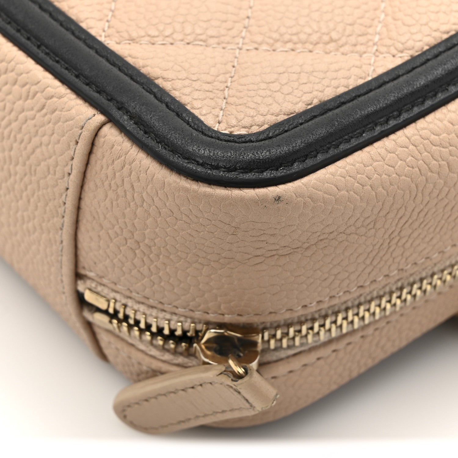 Chanel Caviar Quilted CC Filigree Vanity Clutch With Chain Beige Black 13 of 13