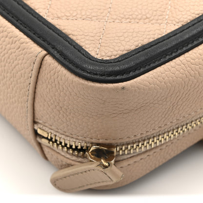 Chanel Caviar Quilted CC Filigree Vanity Clutch With Chain Beige Black 13 of 13