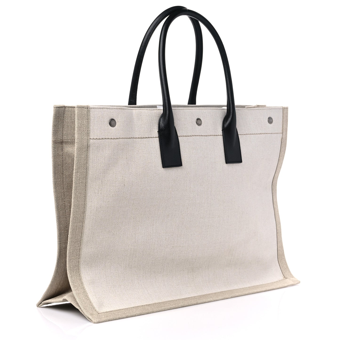 Linen Calfskin Rive Gauche Tote Optic White