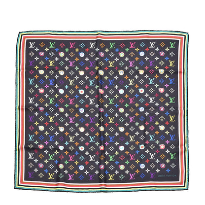 Louis Vuitton Silk Multicolor Eye Love Scarf Black 1 of 5