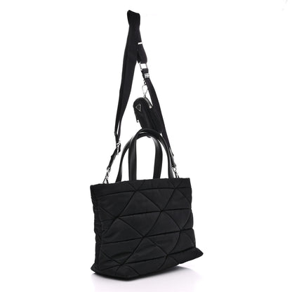 Prada Re-Nylon Nappa Triangle Quilted Padded Double Handled Zip Pocket Tote Black 3 of 13