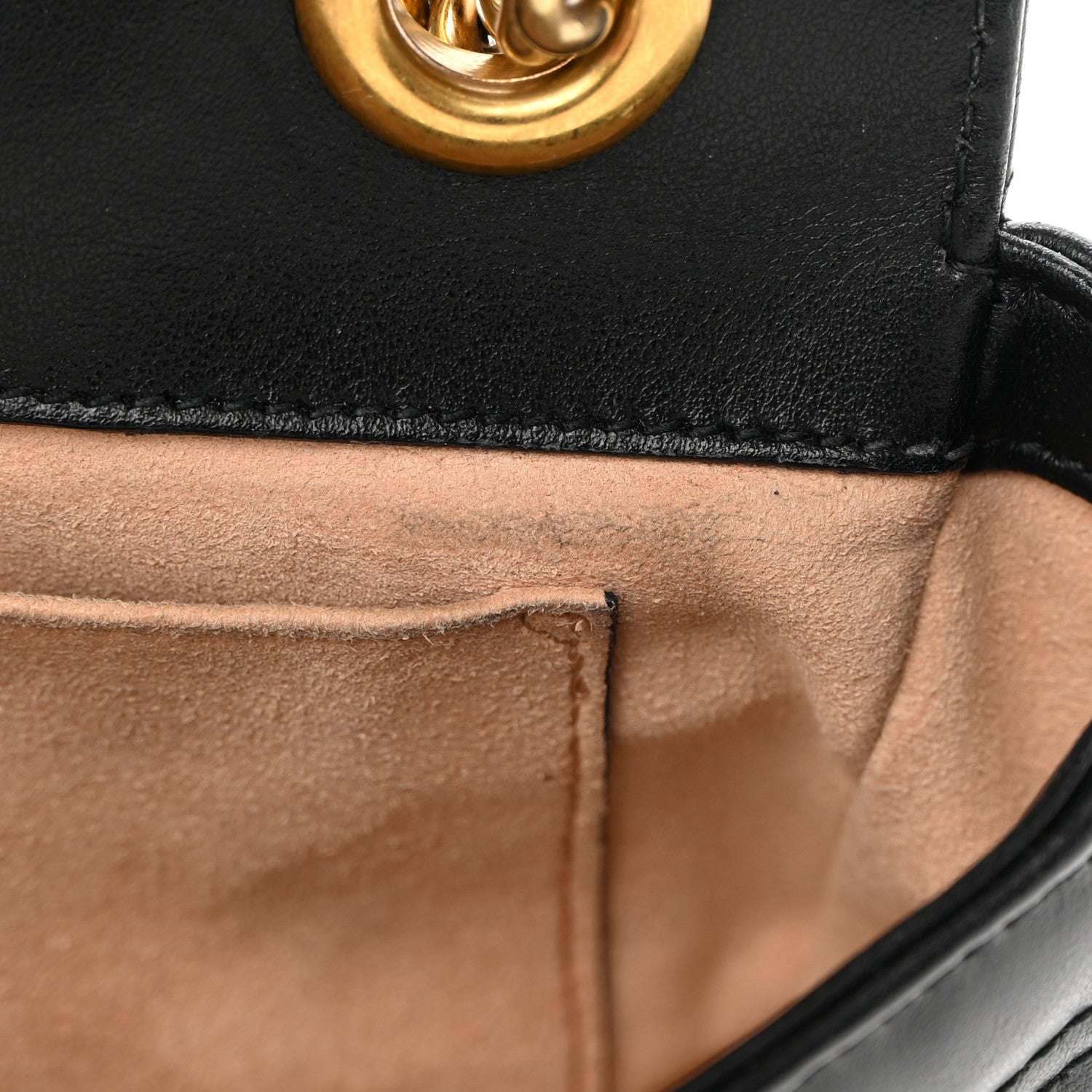 Gucci Calfskin Matelasse Mini GG Marmont Shoulder Bag Black 12 of 17