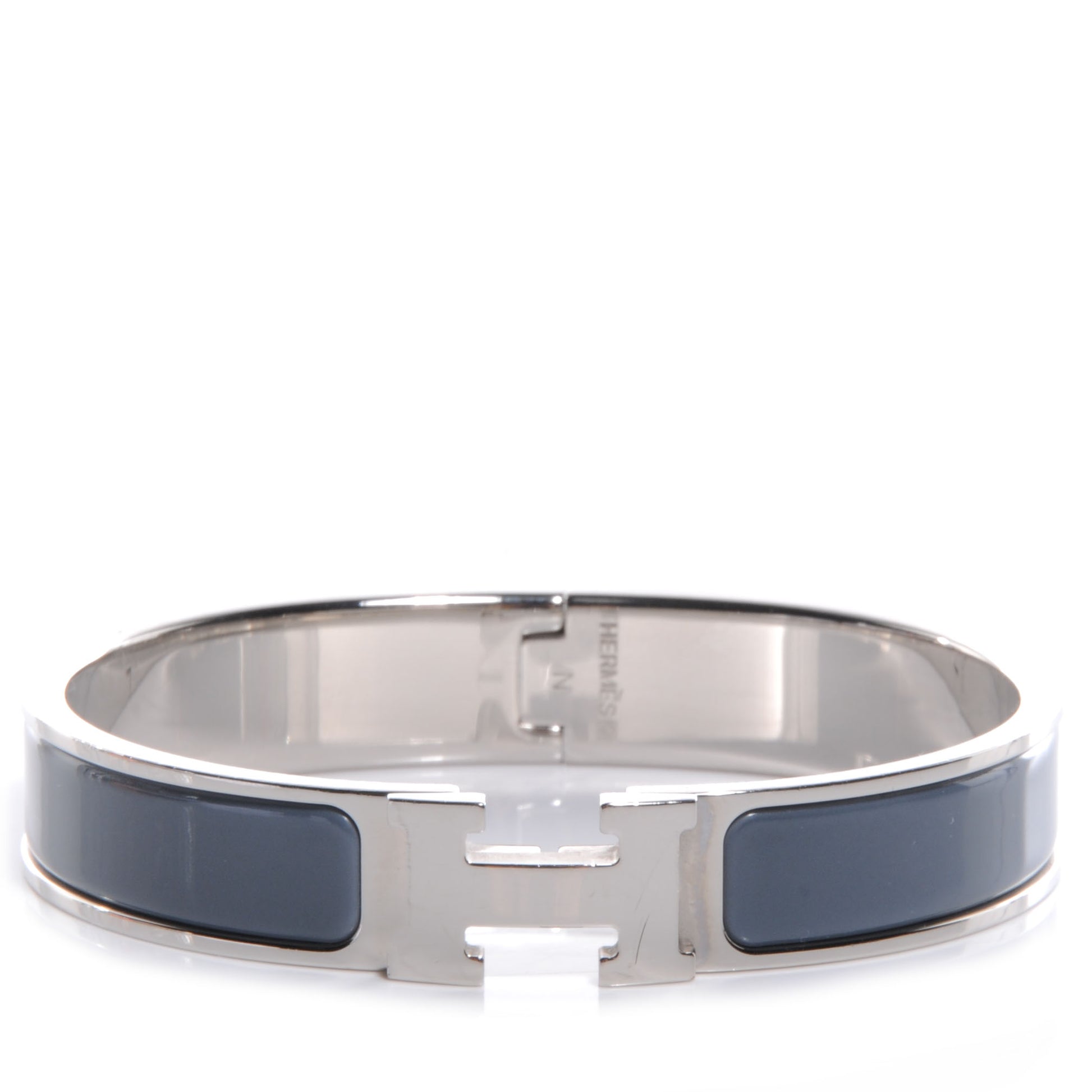 Hermes Enamel Narrow Clic Clac H Bracelet GM Ardoise 1 of 5