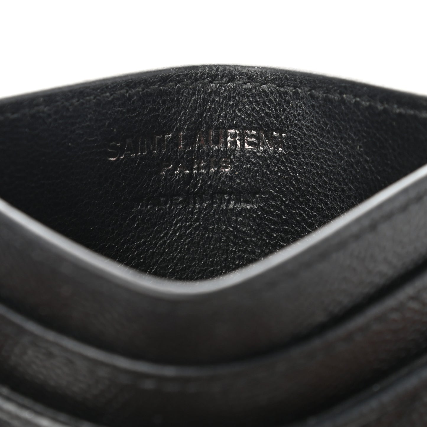 Grain De Poudre Matelasse Chevron Monogram Credit Card Case Black