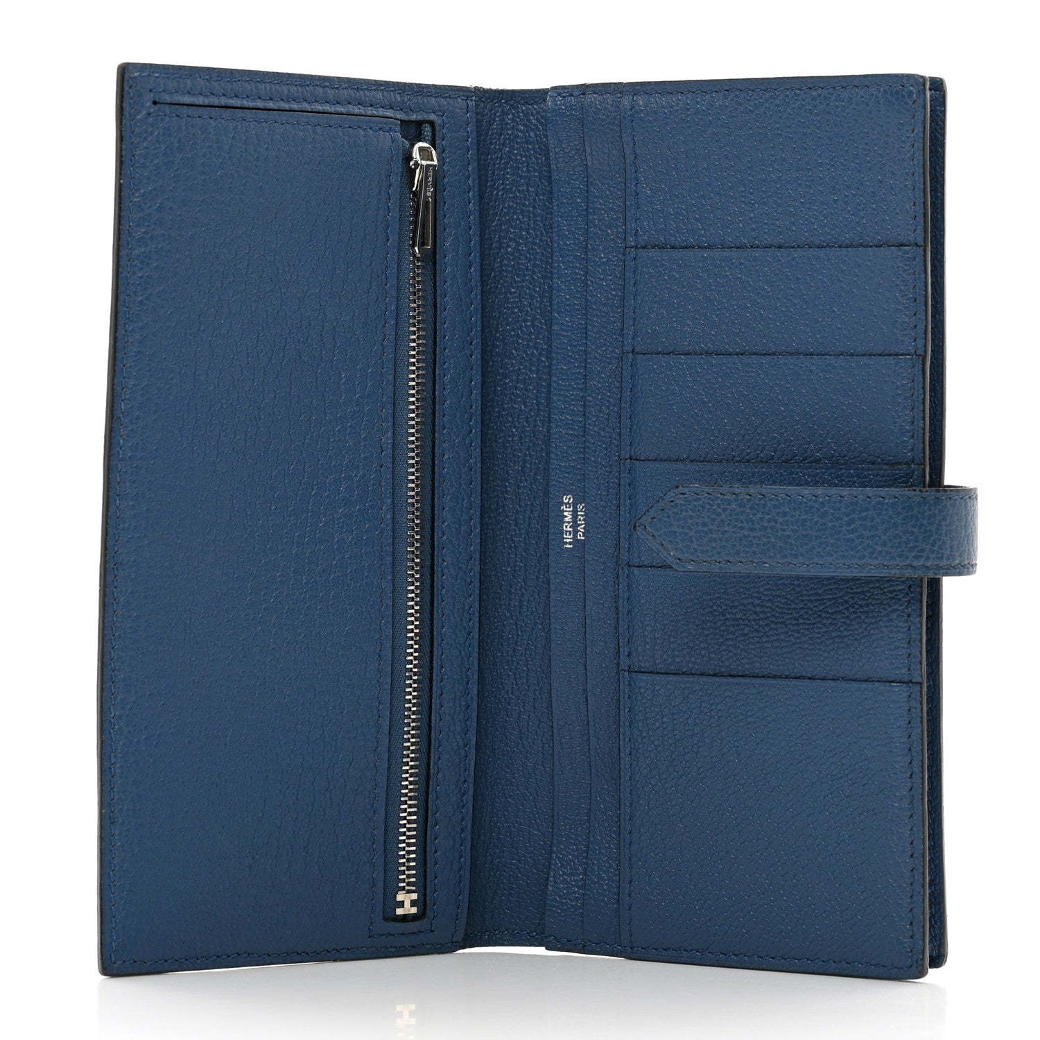 Hermes Chevre Mysore Bearn Gusset Wallet Bleu Agate 4 of 9