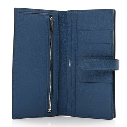 Hermes Chevre Mysore Bearn Gusset Wallet Bleu Agate 4 of 9