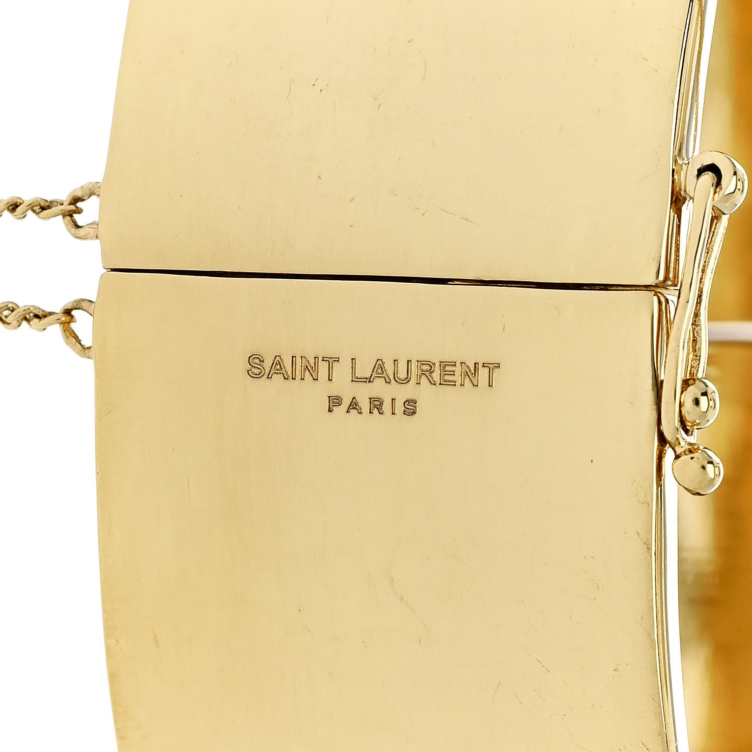 Saint Laurent Metal Menotte Fermoir Chaine Bracelet M Gold 4 of 4