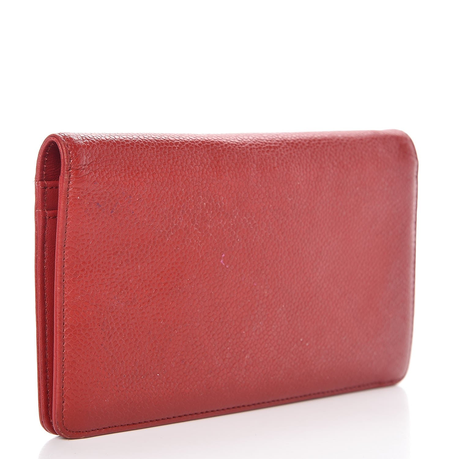 Chanel Caviar Timeless CC Yen Wallet Red 3 of 14