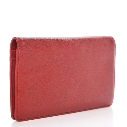 Chanel Caviar Timeless CC Yen Wallet Red 3 of 14