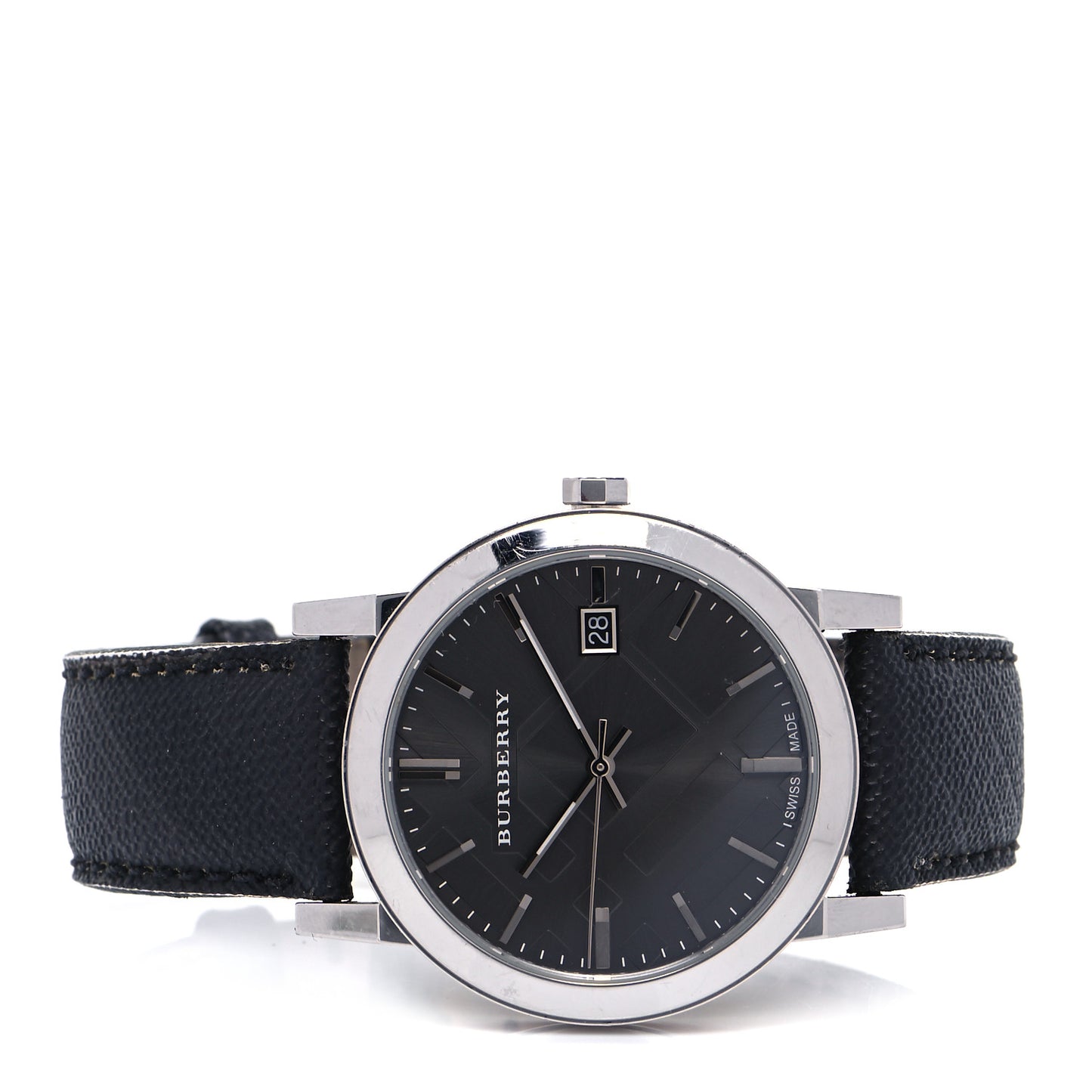Stainless Steel Calfskin 38mm Quartz Watch Black BU9030