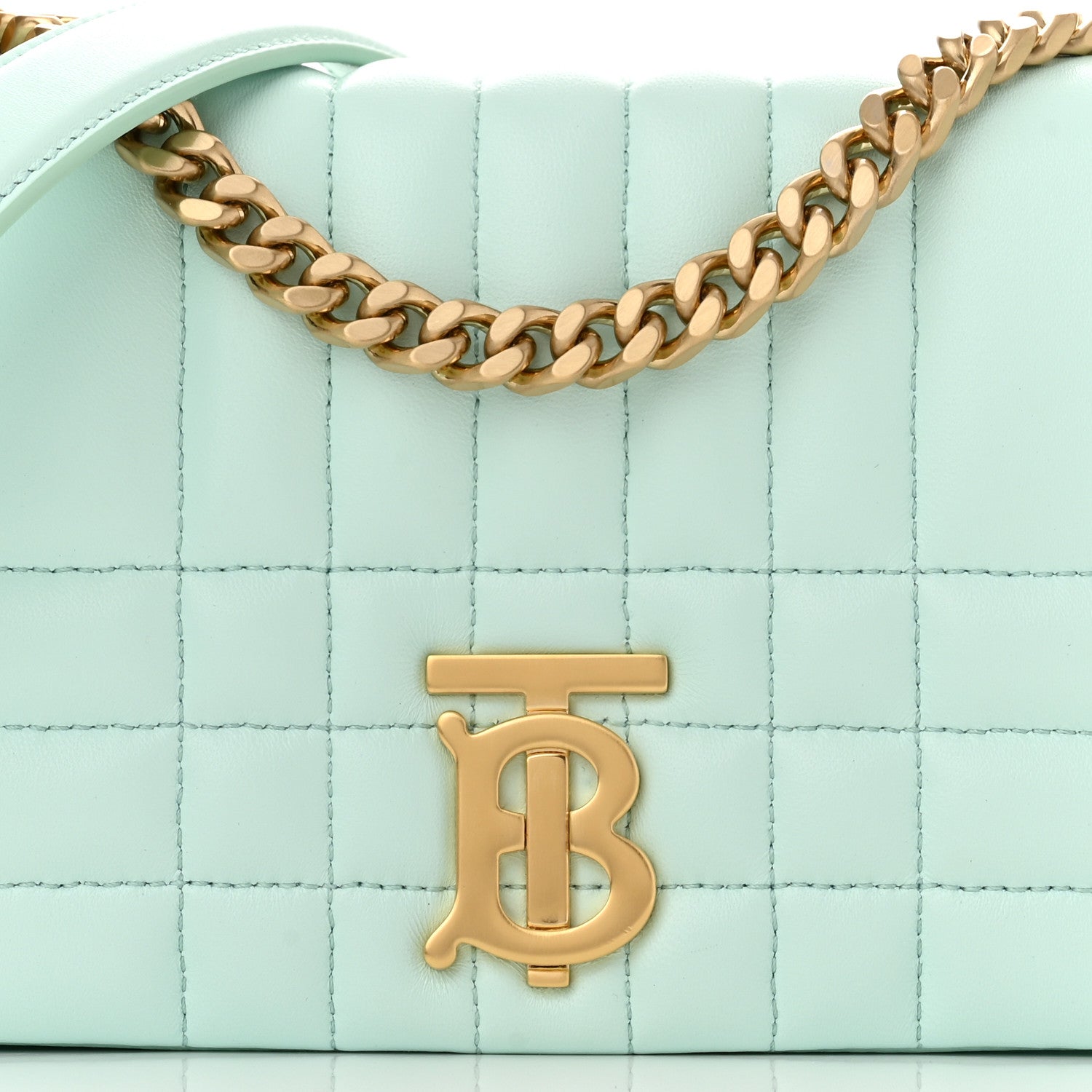 Burberry Lambskin Quilted Small Lola Bag Cool Mint 8 of 11