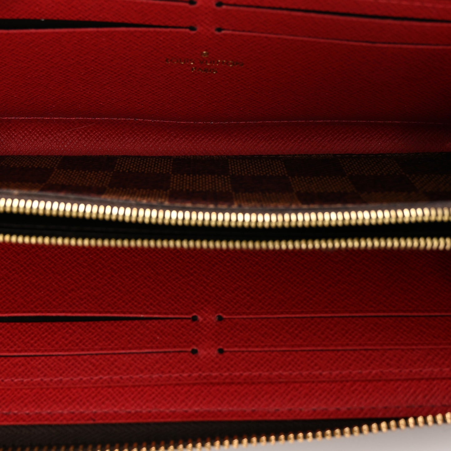 Damier Ebene Clemence Wallet Cherry