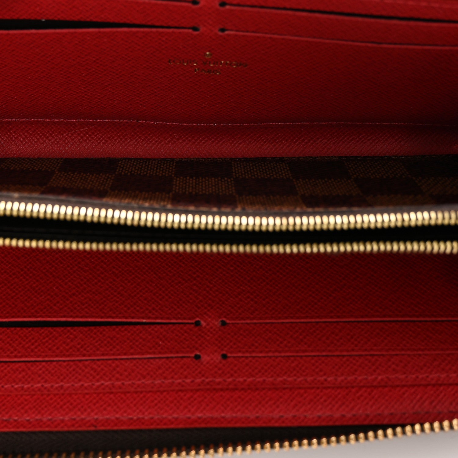Louis Vuitton Damier Ebene Clemence Wallet Cherry 5 of 15