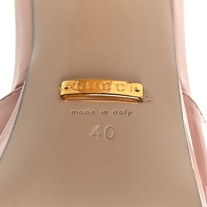 Gucci Patent Crystal GG Bow Sadie Spike Ankle Strap d'Orsay Platform High Heel Pumps 40 Perfect Pink 7 of 8