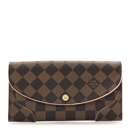Louis Vuitton Damier Ebene Caissa Wallet Rose Ballerine 1 of 6