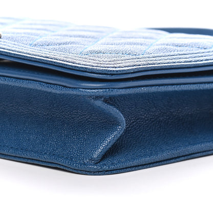 Chanel Caviar Quilted Boy Wallet On Chain WOC Blue 9 of 9