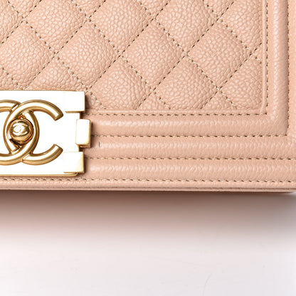 Chanel Caviar Quilted Medium Boy Flap Beige 10 of 14