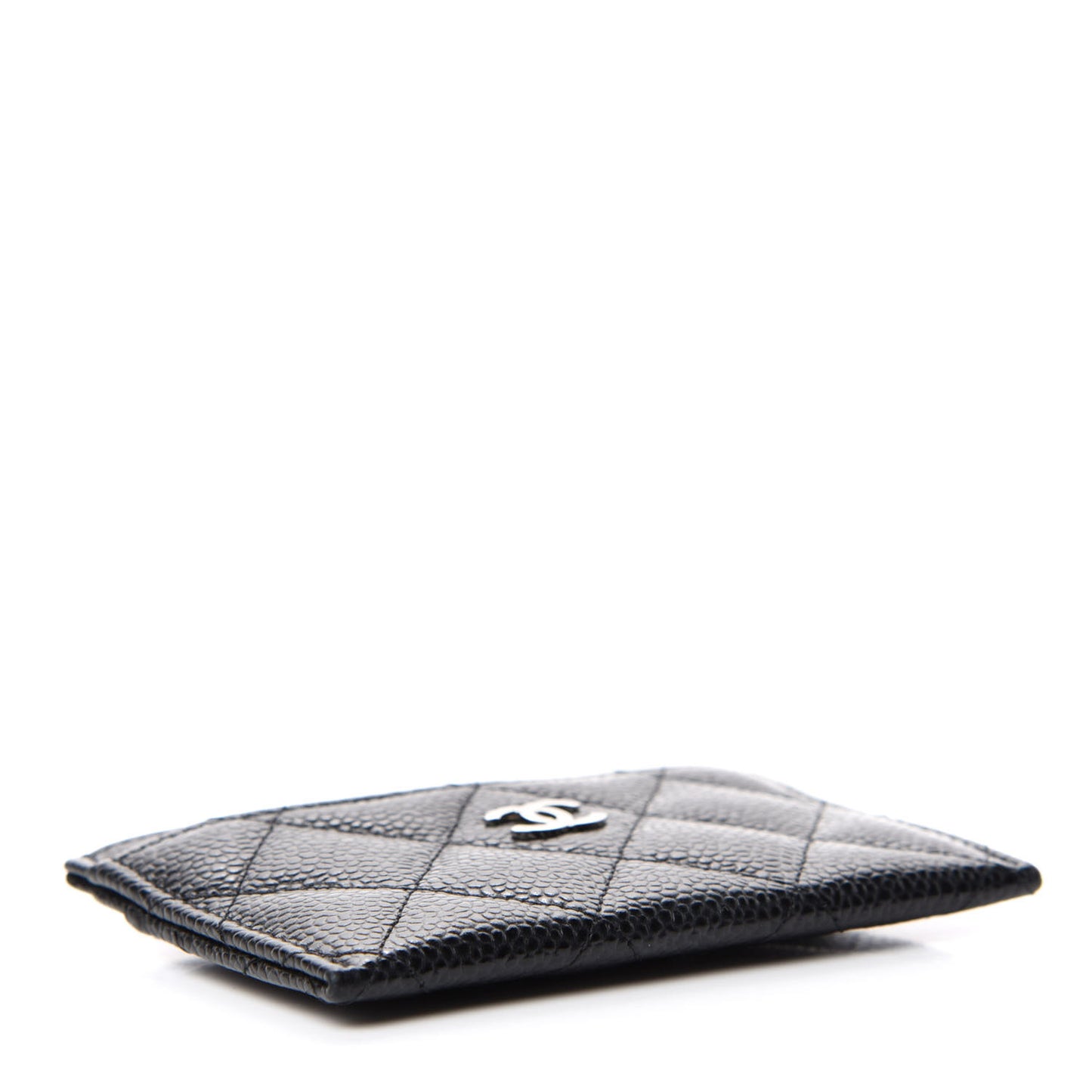 Caviar Quilted Card Holder Black