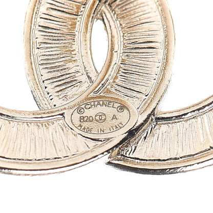 Chanel Crystal Pearl Chain Mania CC Earrings Gold 4 of 5