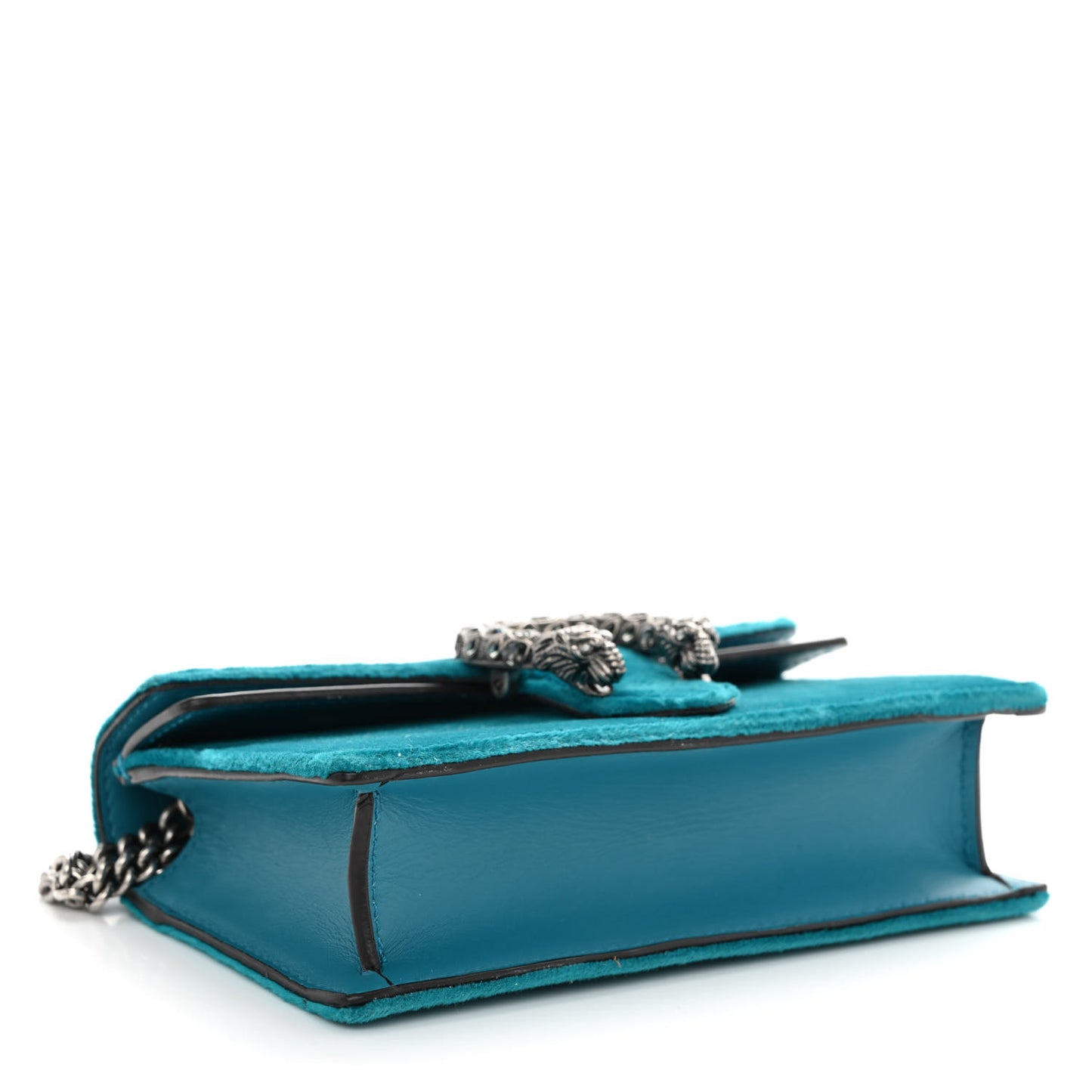 Velvet Super Mini Dionysus Shoulder Bag Pavone Cyan