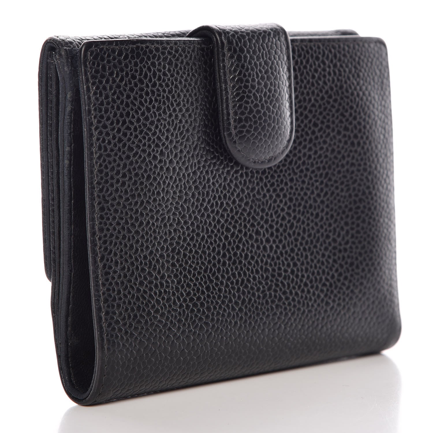 Chanel Caviar Timeless CC Compact French Wallet Black 3 of 12