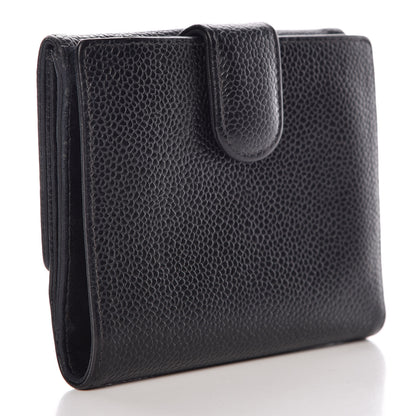 Chanel Caviar Timeless CC Compact French Wallet Black 3 of 12