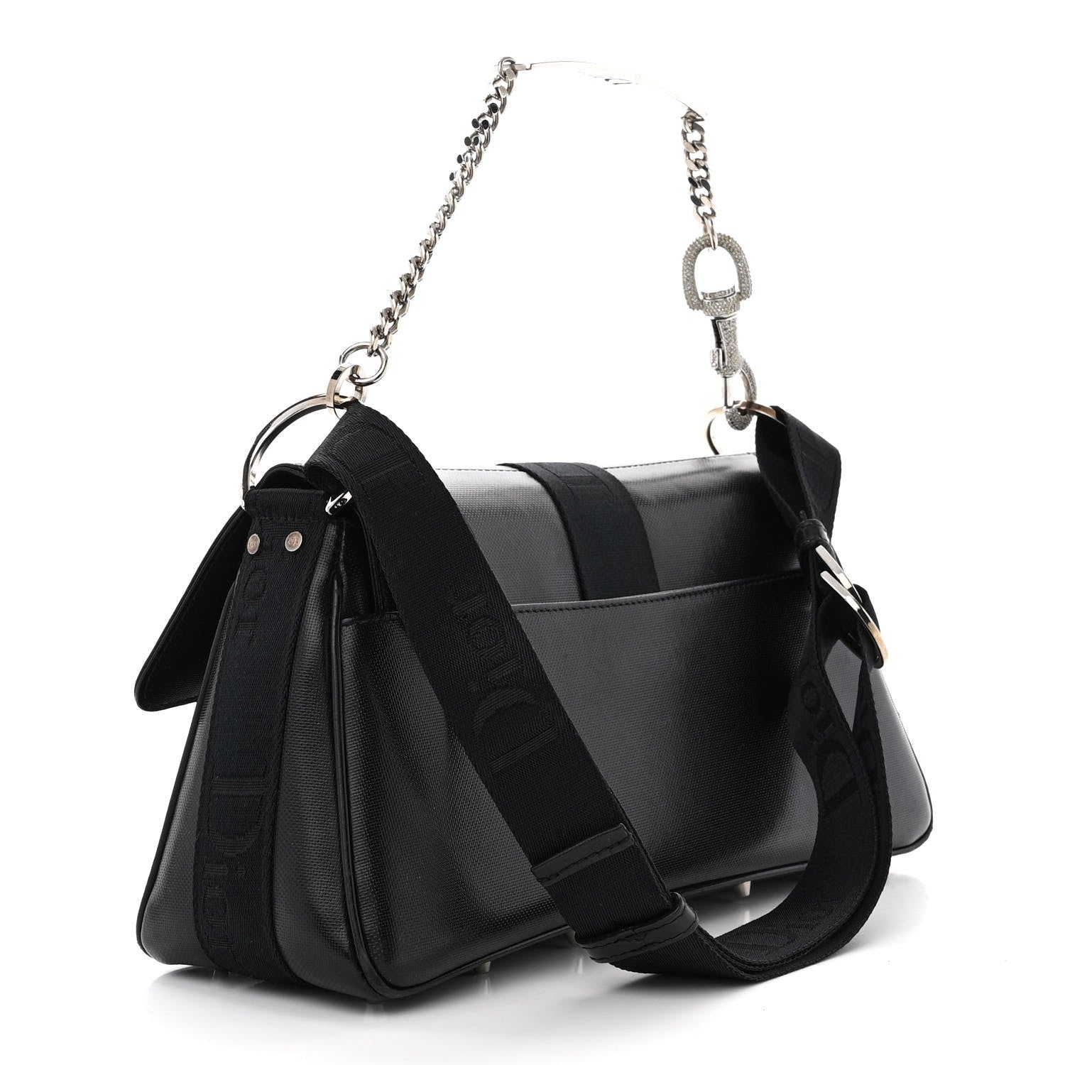 Christian Dior Coated Canvas Crystal Hardcore Bag Black 3 of 16