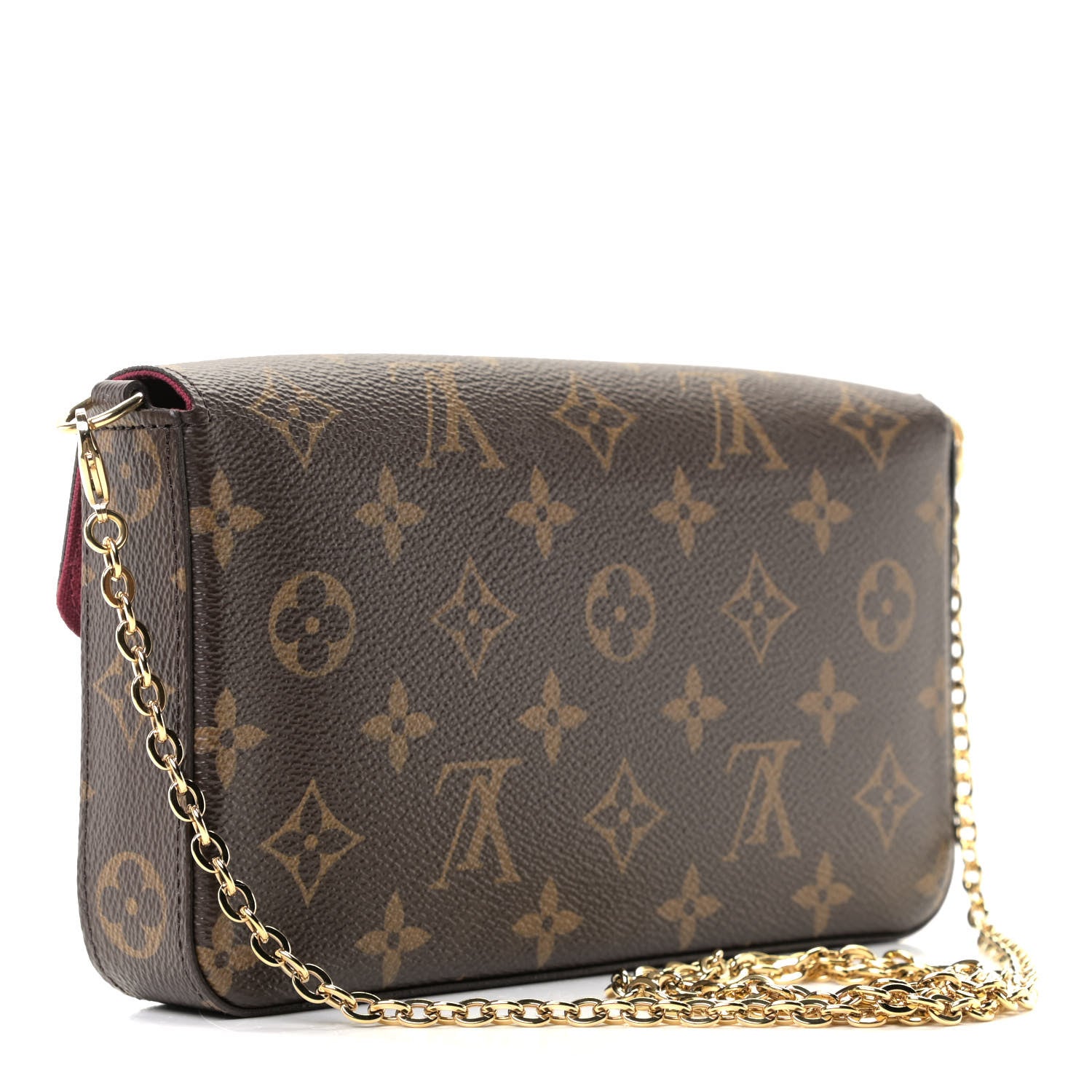 Louis Vuitton Monogram Pochette Felicie Chain Wallet Fuchsia 3 of 10